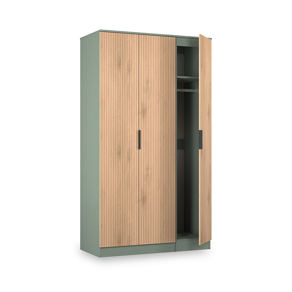 Jago Slatted Effect Tall 3 Door Wardrobe