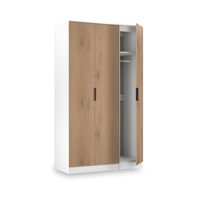 Jago Slatted Effect Tall 3 Door Wardrobe