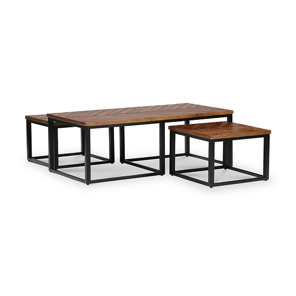 Loric Parquet Mango Wood Coffee Table