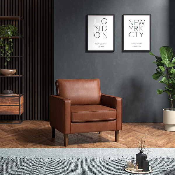 Jefri Faux Leather Armchair