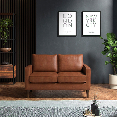 Jefri Faux Leather 2 Seater Sofa