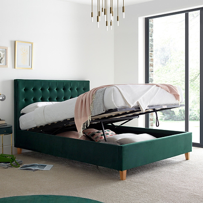 Kia Velvet Ottoman Bed