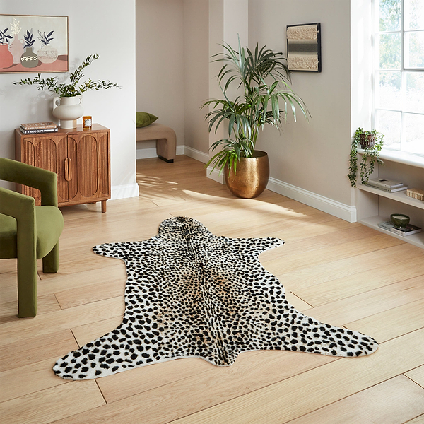 Faux Fur Cheetah Print Rug