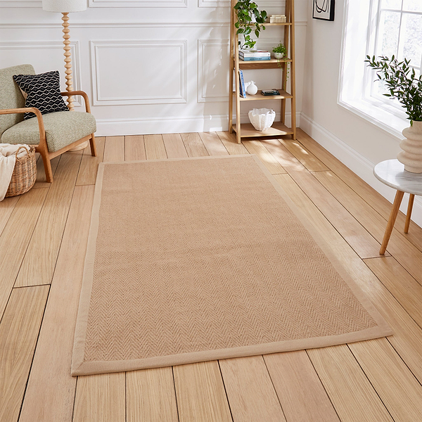 Ford Herringbone Jute Border Rug