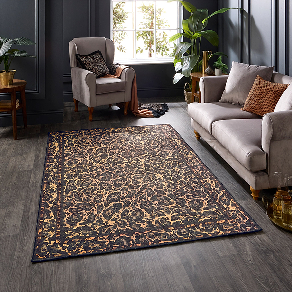 Leopard Washable Flatweave Rug