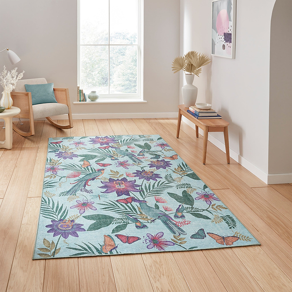 Amaya Tropical Birds Washable Rug