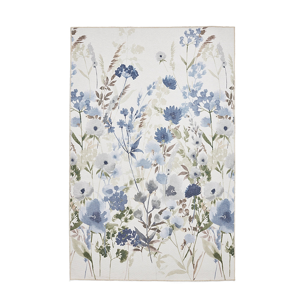 Country Floral Washable Rug