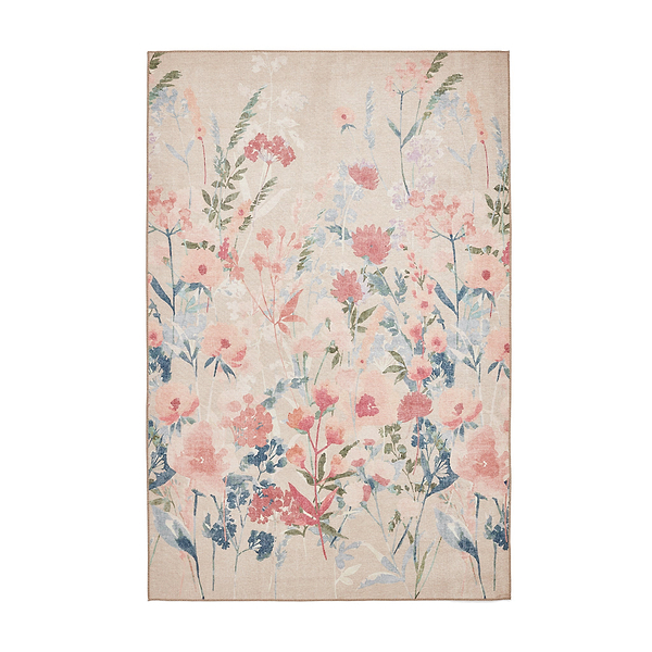 Country Floral Washable Rug