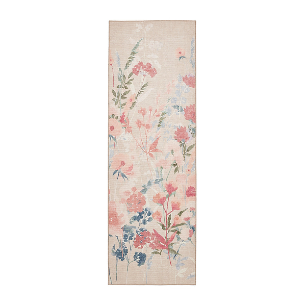 Country Floral Washable Rug