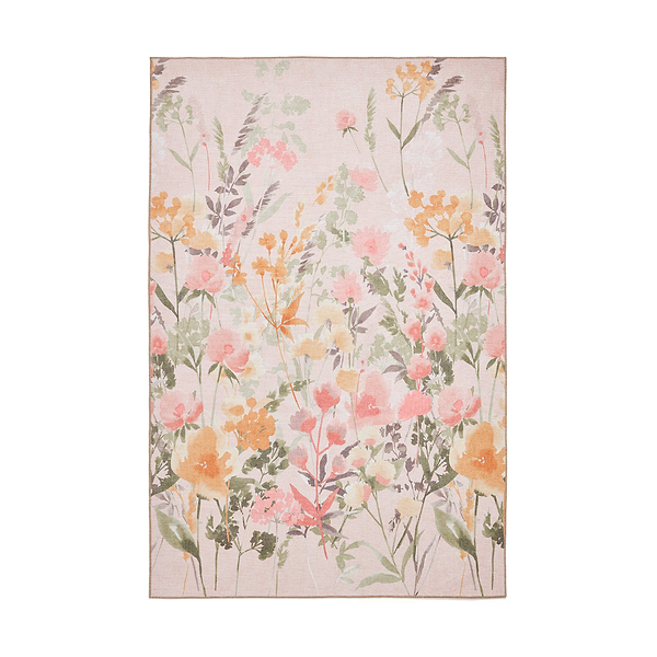 Country Floral Washable Rug