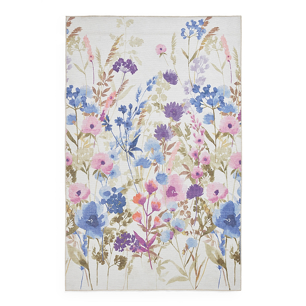 Country Floral Washable Rug