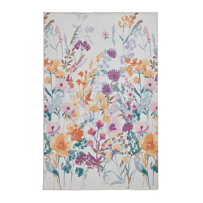 Country Floral Washable Rug