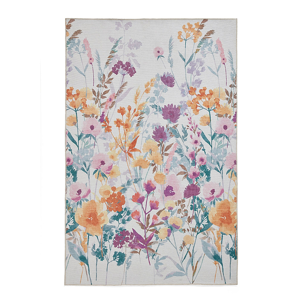 Country Floral Washable Rug