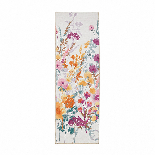 Country Floral Washable Rug