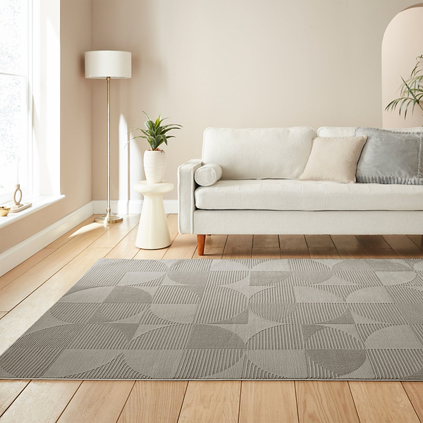 Retro Circles Washable Rug