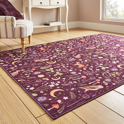 Twilight Animals Washable Rug