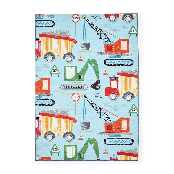 Kids Construction Washable Rug