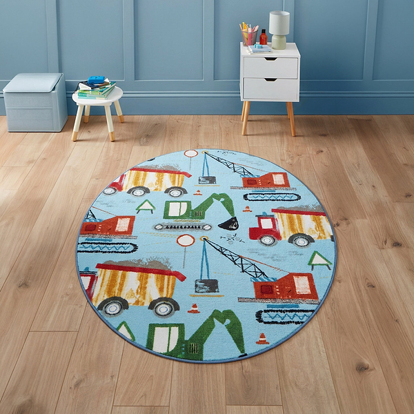 Kids Construction Washable Rug
