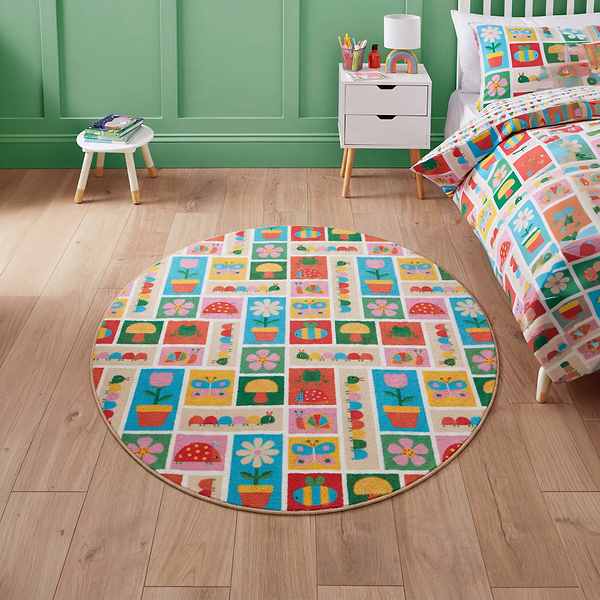 Kids Curious Caterpillar Washable Rug