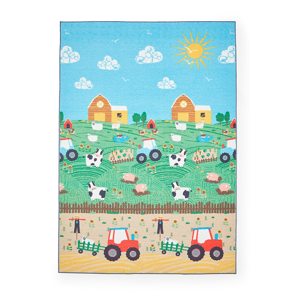 Kids Farmyard Animals Washable Rug