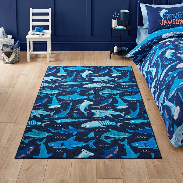 Kids Jawsome Sharks Washable Rug