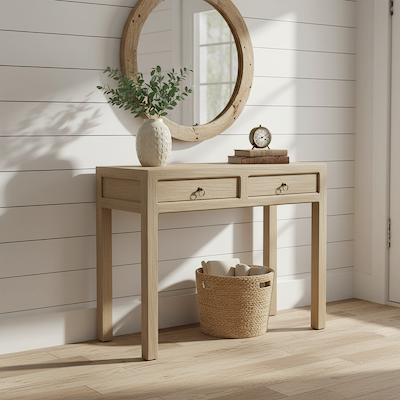Amal Mango Wood 2 Drawer Console Table