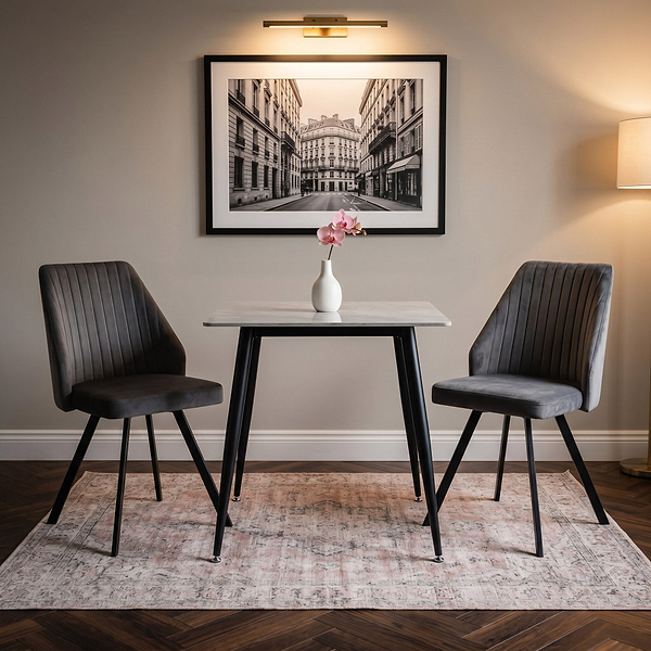 Avril Grey 75cm Sintered Stone Dining Table
