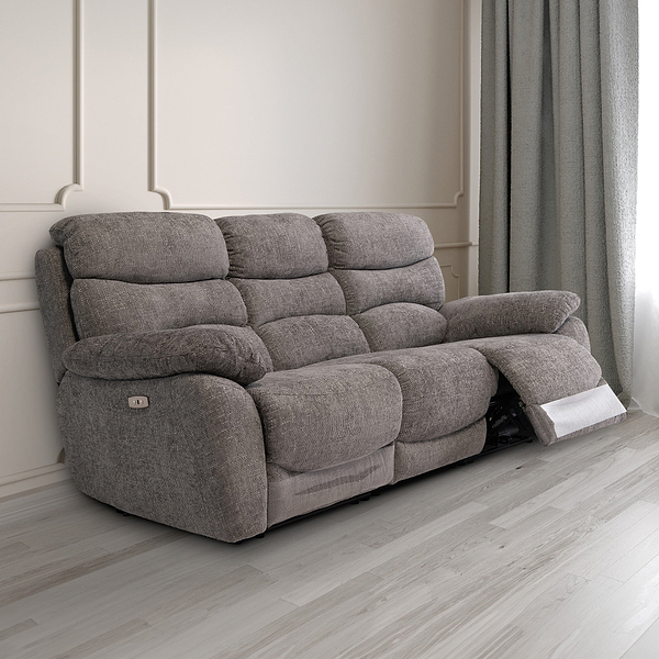 Seville Fabric Power Reclining 3 Seater Sofa