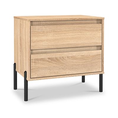 Axton 2 Drawer Wide Bedside Table