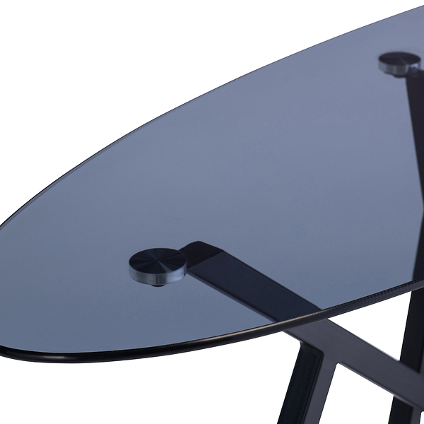 Oda Grey Tinted Oval Glass Console Table