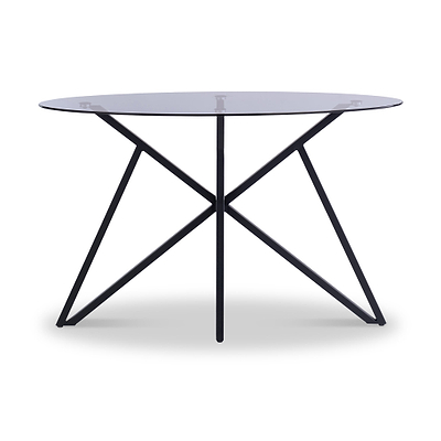 Oda Grey Tinted Oval Glass Console Table