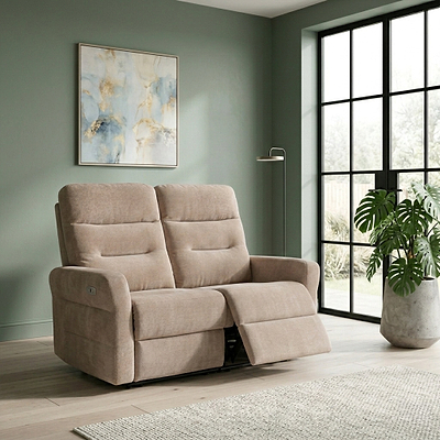 Dalton Fabric Power Reclining 2 Seater Sofa