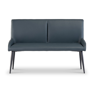 Rolf Faux Leather Curved Dining Bench
