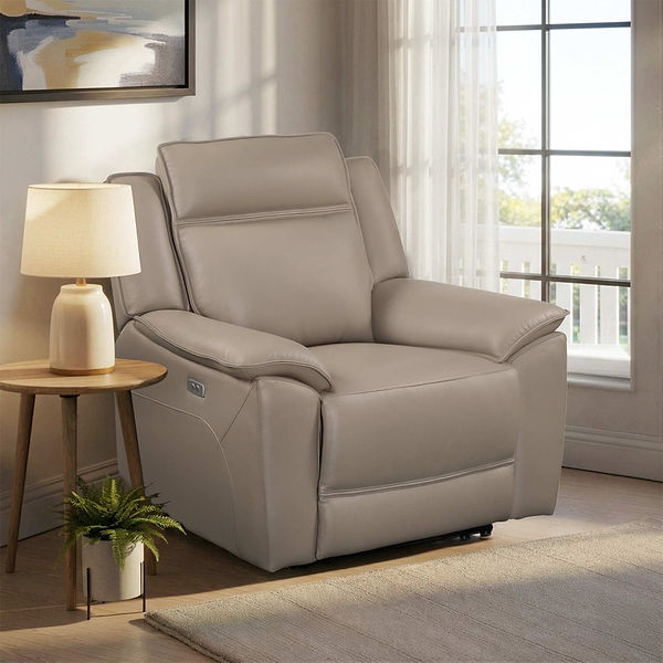 Alden Power Leather Recliner Armchair