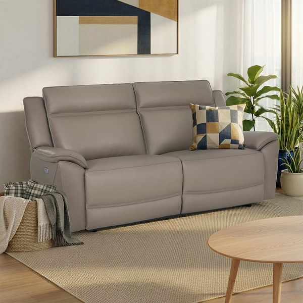 Alden Power Leather Recliner 3 Seater Sofa