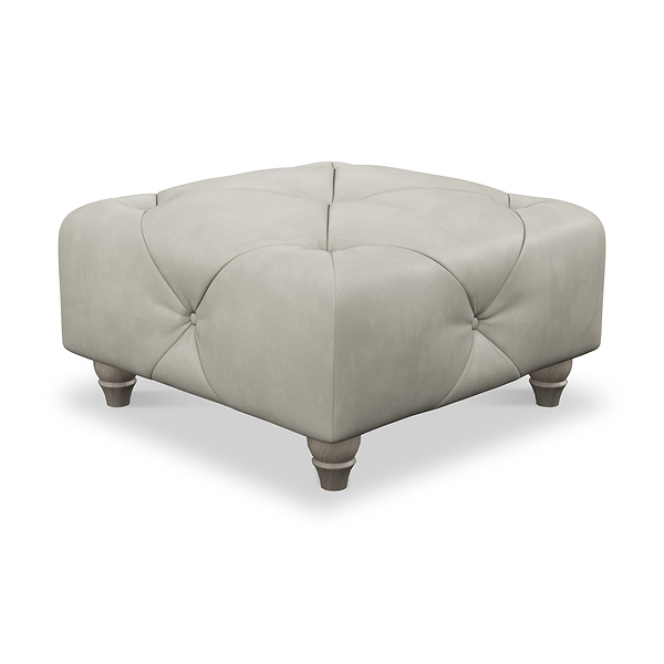 Everett Leather Button Top Footstool