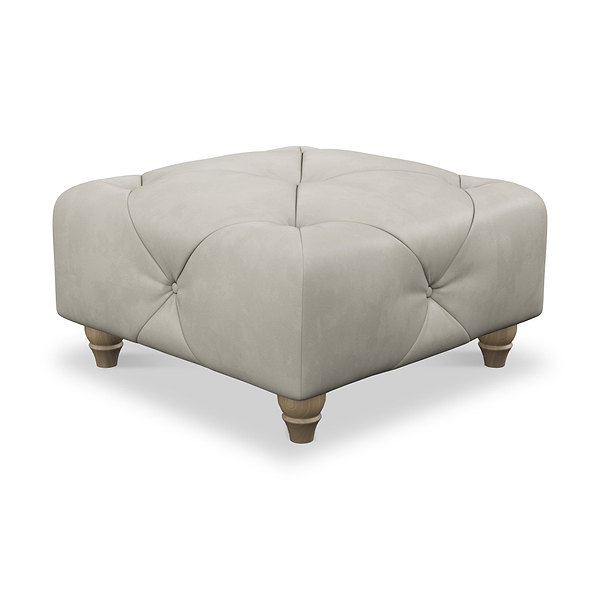 Everett Leather Button Top Footstool