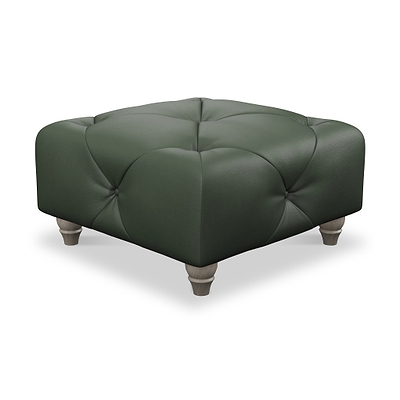Everett Leather Button Top Footstool