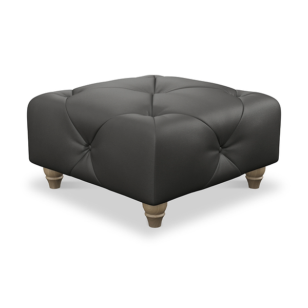 Everett Leather Button Top Footstool