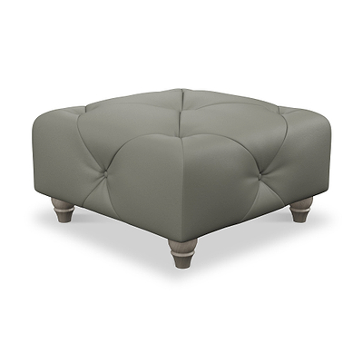 Everett Leather Button Top Footstool