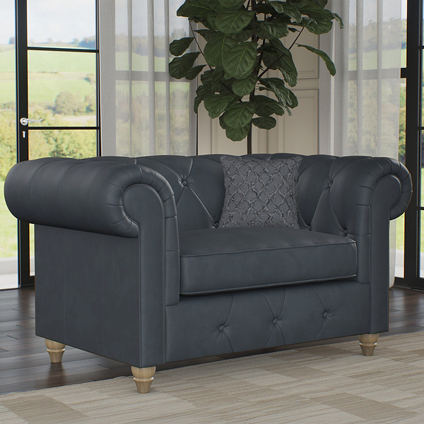 Everett Leather Snuggler Chair