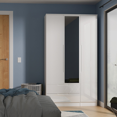 Henshaw 2 Drawer Triple Wardrobe