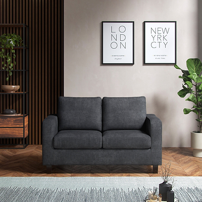 Myles Grey Fabric 2 Seater Sofa