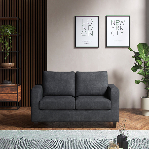 Myles Grey Fabric 2 Seater Sofa