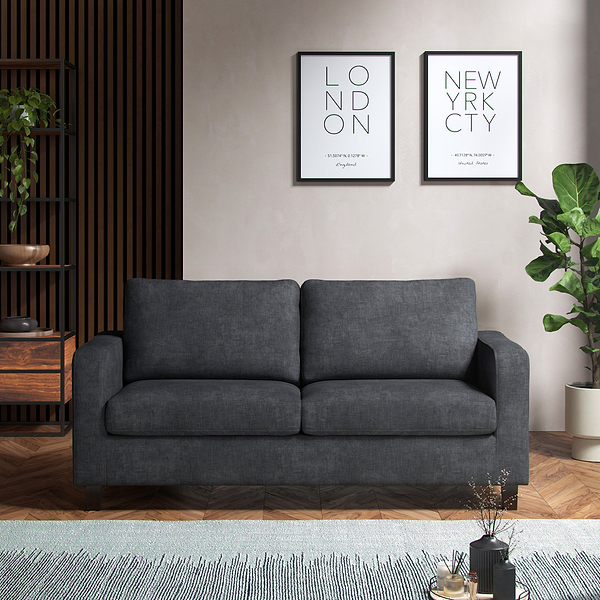 Myles Grey Fabric 3 Seater Sofa