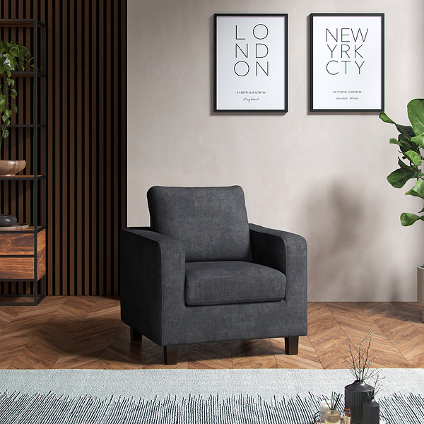 Myles Grey Fabric Armchair