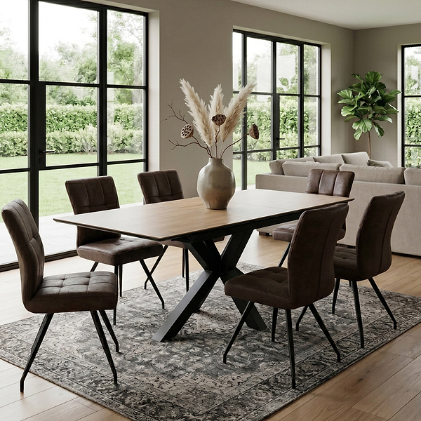 Hurley Wood 120-160cm Extending Ceramic Dining Table