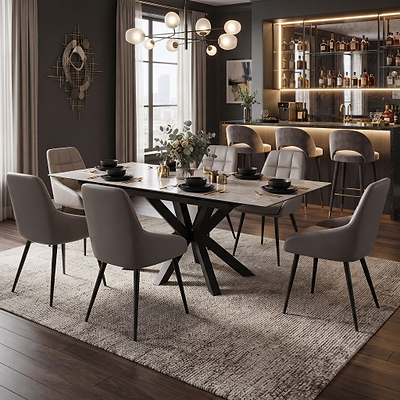 Palma Grey 140-180cm Extending Ceramic Dining Table