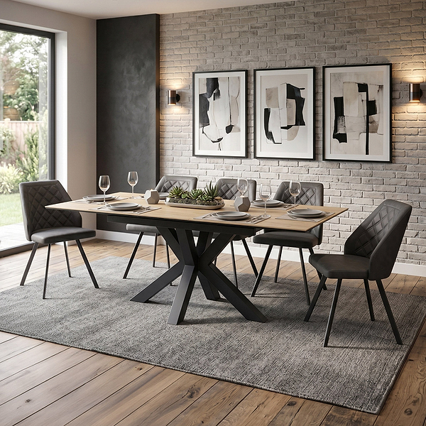 Jara Wood 140-180cm Extending Ceramic Dining Table