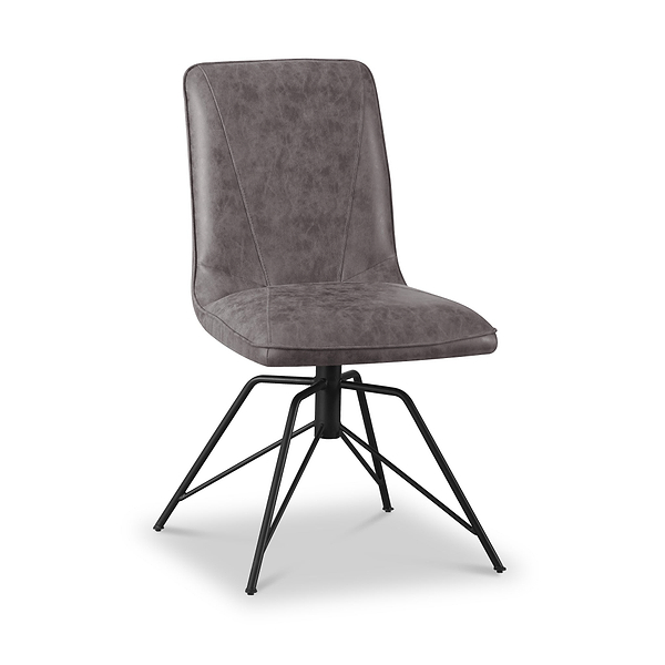 Mateo Faux Suede Swivel Dining Chair